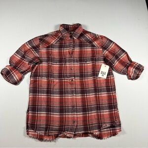 Billabong Plaid Flannel Button Up Shirt Women's Size Small MSRP $50 NEW W TAGS